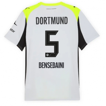 Billige Fotballdrakt Borussia Dortmund Ramy Bensebaini #5 Replika Bortedrakt 2025-26 Kortermet